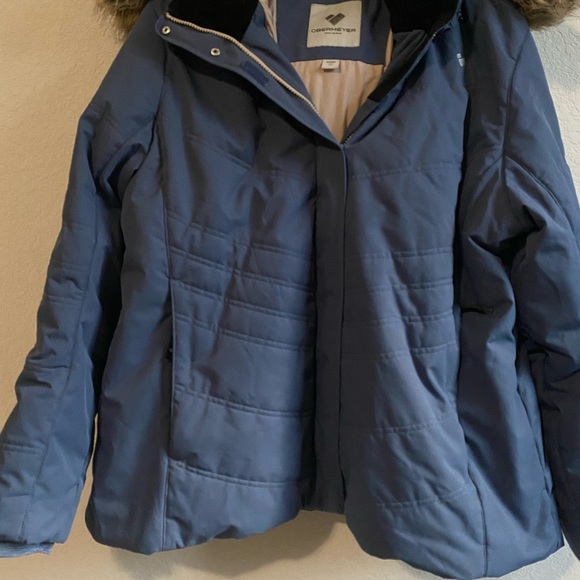 Obermeyer Tuscany ll Insulated Thermore Blue Fur-Trimmed Hooded Winter Jacket 20 - Picture 3 of 16